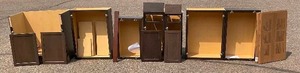 lot 20 image: Lot of 7 Brown Hampton Bay Kitchen Cabinets