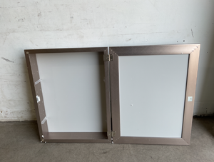 lot 125 image: Mirrored Recessed Medicine Cabinet in Satin Nickel Finish