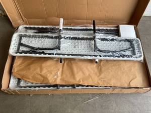 lot 136 image: Costway White Foldable Metal Bench Set Picnic Outdoor Camping Table With Extension