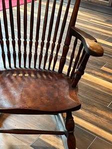 lot 14 image: Vintage Rocking Chair and Cross Stitch Pictures
