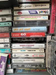 lot 26 image: Plastic Bin of Cassette Tapes