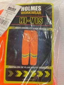 lot 78 image: New Holmes Workwear Hi-Vis XL Orange Rain Pants