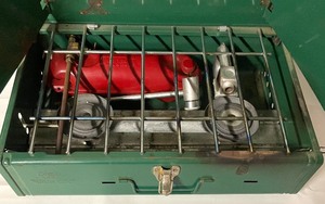 lot 113 image: Coleman Two Burner Camp Stove