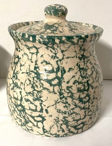 lot 117 image: Two Ceramic Sponge Glazed Canisters