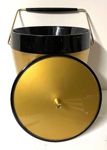 lot 156 image: Vintage West Bend Gold Tone and Black Thermo Ice Bucket