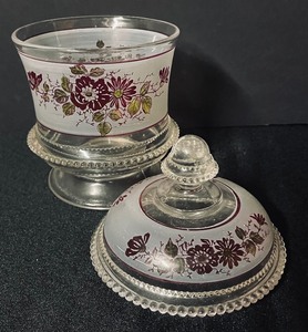 lot 163 image: Antique Floral Candy Dish