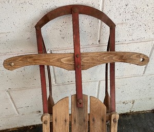 lot 190 image: Vintage Wooden and Metal Sled