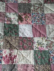 lot 47 image: Colorful Patchwork Quilt and Pillowcases