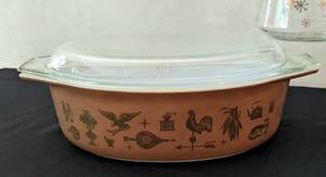 lot 21 image: Vintage Pyrex Casserole Dish and Douglas Coffee Carafes