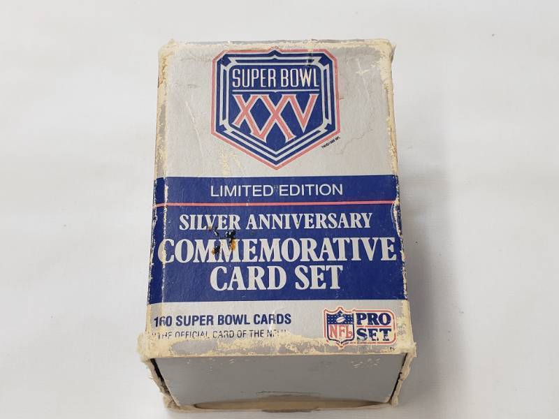 Opened, NFL Pro Set Limited Edition Silver Anniversary Super Bowl XXV Commemorative  Card Set for Sale in Lake Lillian, MN | Online Auction | K-BID