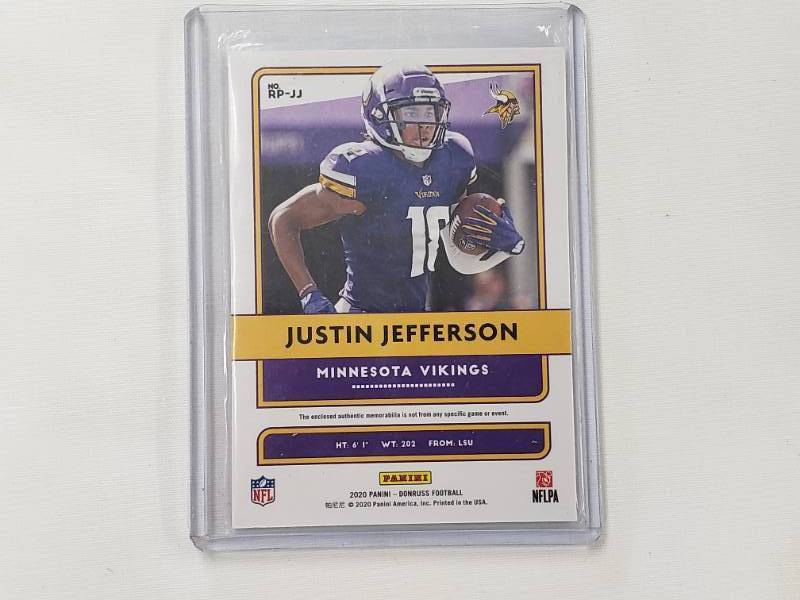 Justin Jefferson Rookie Card 2020 NFL Panini Jersey Relic 