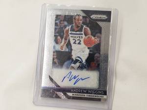lot 17 image: Andrew Wiggins Autograph 2018-19 Panini Prizm No. S-AWG