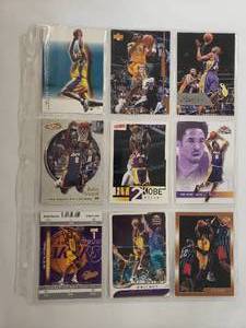 lot 35 image: Album Sleeve of 9 Kobe Bryant Cards