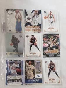 lot 38 image: Album Sleeve of 9 Cards 6x Anthony Davis, 2x Stephen Curry, 1x jaylen Brown