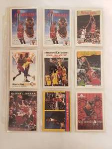 lot 45 image: Album Sleeve of 9 Michael Jordan Cards