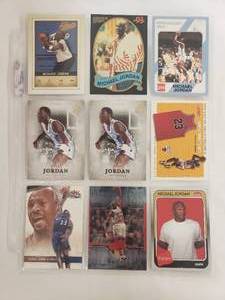 lot 46 image: Album Sleeve of 9 Michael Jordan Cards