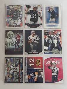 lot 49 image: Album Sleeve of 9 Tom Brady Cards