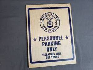 lot 163 image: Wood Air Force Parking Sign