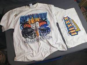 lot 187 image: Super Bowl XXXIII XL T-Shirt and Hand Towel
