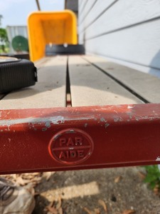 lot 237 image: Par Aide Golf Course Wood Bench With Metal Frame