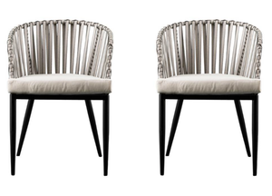 lot 259 image: Melilani Outdoor Chairs w Cushions  2pc Set - SEI Furniture OD1086108 (OPEN BOX)