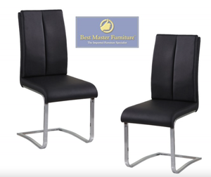 lot 260 image: 2 Pack Best Master Furniture Black Modern Dining Chair (OPEN BOX)
