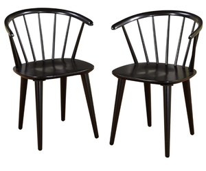 lot 262 image: 27018BLK PR Set of 2 Florence Dining Chairs with Low Windsor Spindle Back in Black (OPEN BOX)