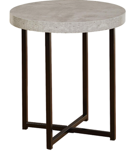 lot 268 image: TMS 46901GRY Era Series Contemporary Round Living Room End Table, 19 W, Gray (OPEN BOX)