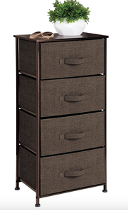 lot 284 image: mDesign Tall Dresser Storage Tower Stand with 4 Removable Fabric Drawers in Espresso (OPEN BOX)