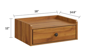 lot 295 image: Bika Hom ST1011W Floating Nightstand & End Table with Drawer (OPEN BOX)