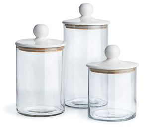 lot 331 image: NAPA HOME & GARDEN PETALUMA CANISTERS, SET OF 3 (OPEN BOX)