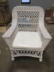 lot 250 image: Montauk Arm Chair in White with White Cushion