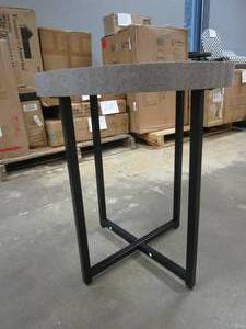 lot 273 image: TMS 46901GRY Era Series Contemporary Round Living Room End Table, 19 W, Gray