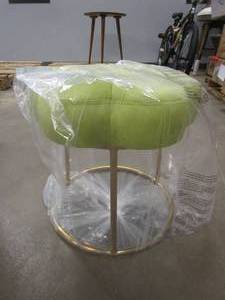 lot 302 image: Linon Light Green and Gold Vanity and Accent Talulah Stool