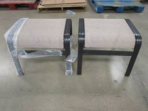lot 329 image: Tampa Sling Outdoor Ottoman Set of 2 (OUT OF BOX)