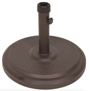 lot 338 image: SimplyShade Cove Polycrete Umbrella Base-Bronze (OPEN BOX)