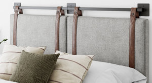 lot 363 image: Nathan James Upholstered Wall Mount Floating Headboard in Queen (OPEN BOX)