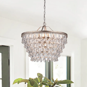 lot 365 image: Aura 6-Light Crystal Chandelier in Chrome (OPEN BOX)