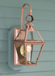 lot 372 image: Norwell Lighting Old Colony Copper Single Light 22 Tall Outdoor Wall Sconce with Clear Glass Shade (OPEN BOX)