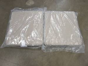 lot 340 image: 2 Pack - Approximately 25 in x 22 in Tan Patio Cushions