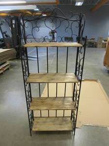 lot 351 image: 68 in x 27 in Folding Bakers Rack (OPEN BOX)