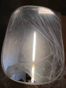 lot 361 image: Caskill Capsule Framed Wall Mirror in Silver 24 in x 36 in (OUT OF BOX)