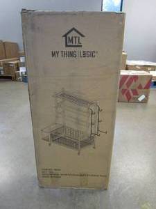 lot 399 image: Yoga Mat Storage Rack - Home Gym Storage Rack, Workout Equipment Storage Rack for Dumbbells Yoga Mats Foam Rollers Kettlebells, Weight Rack with Hooks and Wheels in Black (OPEN BOX)