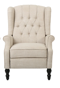 lot 392 image: Walter Tufted Fabric Recliner in Beige (OPEN BOX)