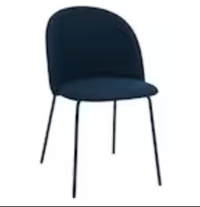 lot 400 image: Set of 2 - Homy Casa Cloyd Navy Blue Upholstered Side Chair (OPEN BOX)