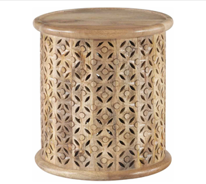 lot 403 image: Powell Inora Natural Side Table (OPEN BOX)
