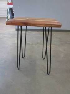 lot 410 image: Carbon Loft Czuchry Hairpin Live Edge Accent Table (OUT OF BOX)