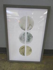 lot 414 image: 16 in x 24 in Art with Gray Frame (DING ON THE FRAME)