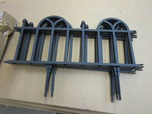 lot 415 image: Garden Edging Border- Flower Bed Edging for Landscaping- Victorian Fence, 4 Piece Set of Interlocking Outdoor Lawn Stakes by Pure Garden (8) (OPEN BOX)