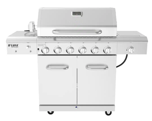 lot 461 image: 6-Burner Propane Gas Grill in Stainless Steel with Ceramic Searing Side Burner (OPEN BOX)